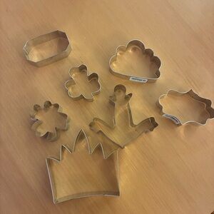 7 Ann Clark Cookie Cutters / Metal / clover shamrock cloud crown plaque anchor